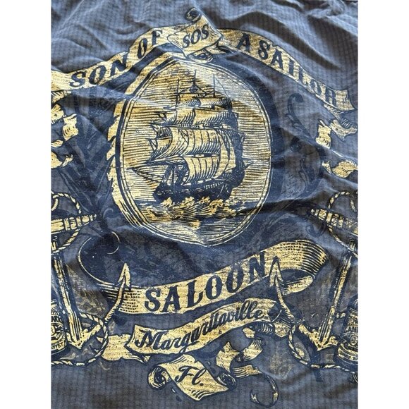 Margaritaville Shirt Men Size Medium Button‎ Down Blue Son Of A Sailor Saloon - Picture 10 of 13